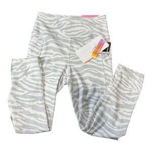Gottex Lab Zebra Print Inter-Luxe Leggings Peach Skin Size S